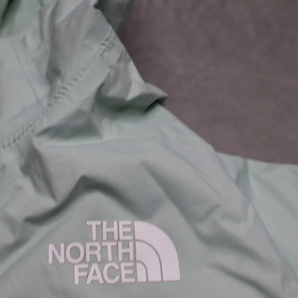 North Face Rain Jacket Girls Large 14/16 Green Resolve Reflective Waterproof